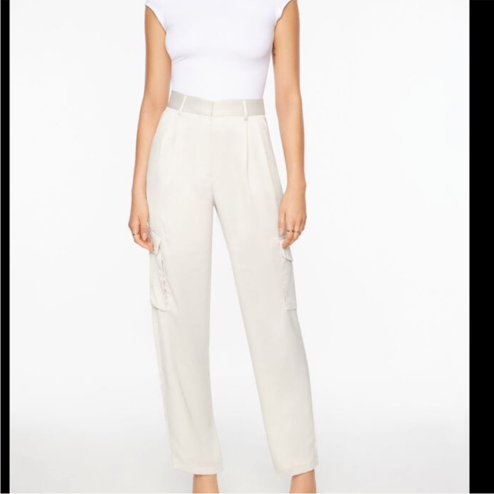 Dynamite Izabel satin straight leg pants
